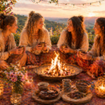 Frauen. Kakao. Feuer
